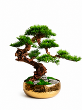 画像をギャラリービューアに読み込む, VICKY YAO Design - Limited Edition Realistic Bonsai Art in Handmade Indian Copper Planter Luxury Sculptural Home Decor L68xW38xH62cm