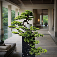 Laden Sie das Bild in den Galerie-Viewer, VICKY YAO - Realistic Japanese Black Pine Bonsai – Handcrafted Faux Tree in Ceramic Pot