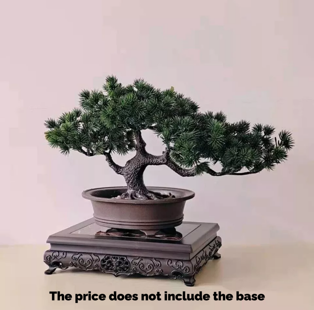 VICKY YAO-Artificial Bonsai Tree Realistic Tall. Ceramic Pot Fake Plants Zen Faux Home Office Desk Shelf Living room Japanese W35 x H20cm