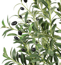 Load image into Gallery viewer, VICKY YAO - Artificial Olive Tree, 182 cm Tall Faux Olive Plant in Cement Pot Potted Olive Silk Tree Fake Greenery Plant for Indoor Home Office