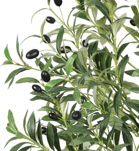 VICKY YAO - Artificial Olive Tree, 182 cm Tall Faux Olive Plant in Cement Pot Potted Olive Silk Tree Fake Greenery Plant for Indoor Home Office