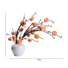 Load image into Gallery viewer, VICKY YAO Design Aesthetic - Exclusive Design Handmade Winter Frost Falling Persimmon Natural Touch Floral Art