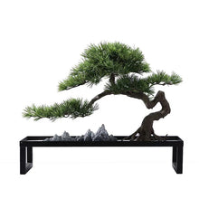 Load image into Gallery viewer, VICKY YAO-Artificial Bonsai Tree Japanese Style Bonsai Faux Pine Tree Zen Garden Decor Home Decor Indoor Sculpture Plant L60xW25xH50