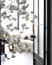 Load image into Gallery viewer, VICKY YAO - Aman Hotel Style Artificial Pear Blossom Arrangement | Luxury White Floral Installation | Modern Minimalist Table Decor