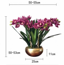 Load image into Gallery viewer, VICKY YAO Design Aesthetic - Exclusive Design Handmade Natural Touch Artificial Cymbidium Orchid Flower Arrangement