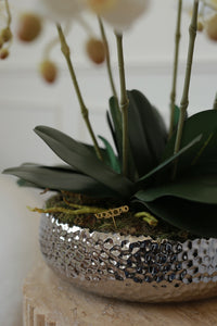 VICKY YAO Design aesthetic- Best Popular Handmade Exclusive Design Natural Touch Artificial Orchids In Ceramic Golden Pot