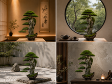 Load image into Gallery viewer, VICKY YAO Fine Bonsai - Roots Over Rock Bonsai Art Sculpture, Realistic Japanese Bonsai Tree, Preserved Moss, Luxury Zen Home &amp; Hotel Decor