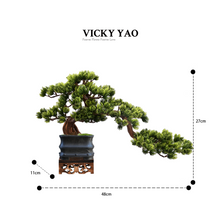 將圖片載入圖庫檢視器 VICKY YAO Bonsai Art - Exclusive Design Oriental Aesthetics Faux Realistic Bonsai Art In Bamboo Chinoiserie Style Yixing Clay Pot