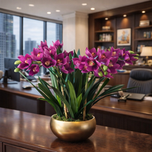 將圖片載入圖庫檢視器 VICKY YAO Design Aesthetic - Exclusive Design Handmade Natural Touch Artificial Cymbidium Orchid Flower Arrangement