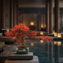 Load image into Gallery viewer, VICKY YAO Faux Plant - Realistic Japanese Red Maple Bonsai Art L55xH38cm