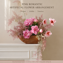 將圖片載入圖庫檢視器 VICKY YAO - Pink Peony Artificial Flower Arrangement | Romantic Faux Floral Centerpiece | Luxury Table Decor