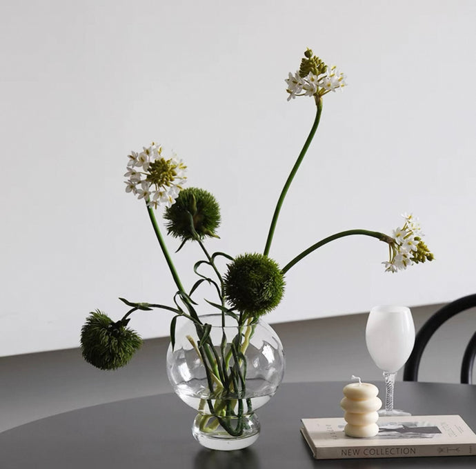 VICKY YAO-Set of 3 Chinese Sweet Plum Branches+ 3 Realistic Touch Green Ball Stems.Artificial Greenery Home Decor Faux Greenery Without Vase