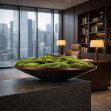 Laden Sie das Bild in den Galerie-Viewer, VICKY YAO Design Aesthetic-Real Presrrved Moss Bowl Arrangement, Zen Inspired Green Moss Centerpiece for Modern Home Decor D40cm