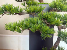 將圖片載入圖庫檢視器 VICKY YAO - Exclusive Design Luxury Handmade Realistic Bonsai Floor Sculpture with Black Pedestal Hotel Style Artificial Bonsai Tree