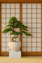 画像をギャラリービューアに読み込む, VICKY YAO - Artificial Bonsai Tree in Textured Ceramic Planter  Realistic Japanese Pine Style Tall Decorative Faux Plant for Home or Office