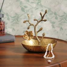將圖片載入圖庫檢視器 VICKY YAO Table Decor- Vintage Floral Jewelry Holder Dish – Metal Ring Tray with Tree Branch Design