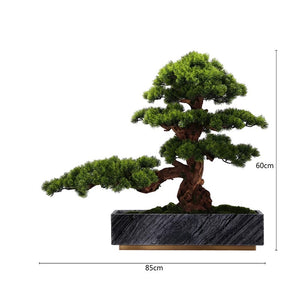 VICKY YAO Fine Bonsai - Realistic Hotel Style Bonsai Art with Marble Base