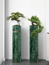 画像をギャラリービューアに読み込む, VICKY YAO - Natural Indian Green Marble Base Artificial Bonsai Luxury Hotel Art Decor Modern Zen Sculpture for Lobby &amp; Interior Design