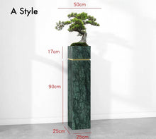画像をギャラリービューアに読み込む, VICKY YAO - Natural Indian Green Marble Base Artificial Bonsai Luxury Hotel Art Decor Modern Zen Sculpture for Lobby &amp; Interior Design