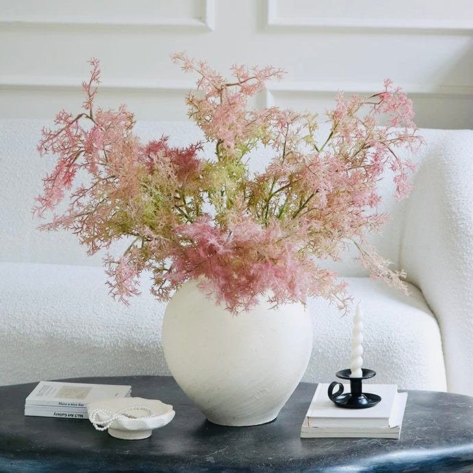 VICKY YAO - Handmade natural coarse texture  pottery Vase textured white Ceramic Wabi Sabi Vase – Rough Pottery 9 stems Flower Arrangement 60x50x70