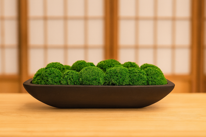 VICKY YAO -  Nature-Inspired Preserved Moss Tray Centerpiece Cottagecore Table Decor  Eco Zen Home Accent  Home Decor Home Interior Display