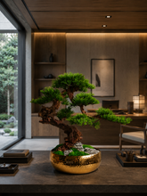 画像をギャラリービューアに読み込む, VICKY YAO Design - Limited Edition Realistic Bonsai Art in Handmade Indian Copper Planter Luxury Sculptural Home Decor L68xW38xH62cm