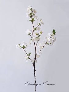 VICKY YAO-Set of includes 4 ultra-realistic faux cherry blossom stems home decor floral arrangements.Decorative branches without vase