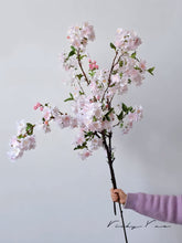 Load image into Gallery viewer, VICKY YAO-Set of includes 4 ultra-realistic faux cherry blossom stems home decor floral arrangements.Decorative branches without vase