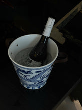 Load image into Gallery viewer, VICKY YAO Design Aesthetic - Oriental Dragon Porcelain Ice Bucket Blue and White Ceramic Cooler