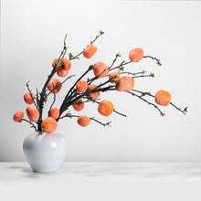 Load image into Gallery viewer, VICKY YAO Design Aesthetic - Exclusive Design Handmade Winter Frost Falling Persimmon Natural Touch Floral Art