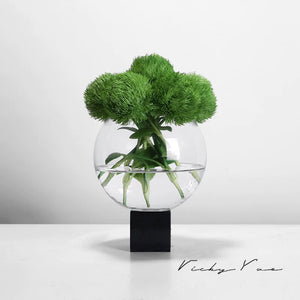 VICKY YAO Design Aesthetic - Exclusively Designed Green Real Touch Dianthus Arrangement with Lifelike Texture