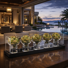 Load image into Gallery viewer, VICKY YAO- Luxury Faux Artichoke Centerpiece | Modern Glass Display Decor | High-End Hotel Lobby Table Styling | Designer Home Accent