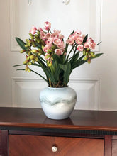 將圖片載入圖庫檢視器 VICKY YAO Faux Floral - Exclusive Design Real Touch Artificial Yellow Pink Cymbidium Floral Arrangement