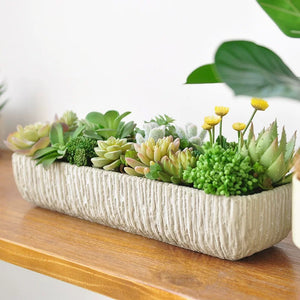 VICKY YAO Faux Plant - Exclusive Design Artificial Long Style Succulents Arrangement