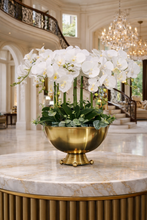 画像をギャラリービューアに読み込む, VICKY YAO Design - Faux White Orchid in Gold Vase Modern Home Decor Arrangement Tall Size H65cm
