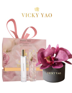 VICKY YAO FRAGRANCE - Cute Natural Touch Fuchsia Faux Orchid Art & Luxury Fragrance 50ml