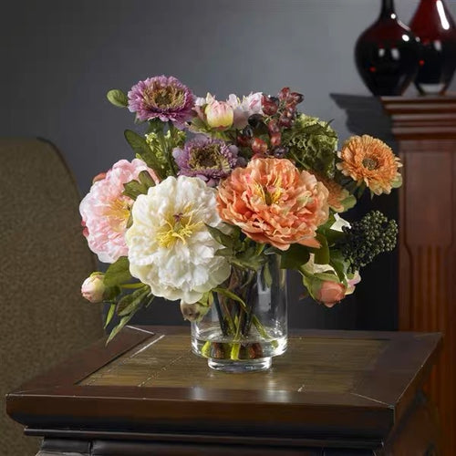 VICKY YAO Faux Floral - Classic Style Natural Color Faux Peony Floral Art