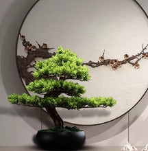將圖片載入圖庫檢視器 VICKY YAO Faux Bonsai -  Artificial Juniper Bonsai Tree in Realistic Ceramic Pot 39x22x38cmH