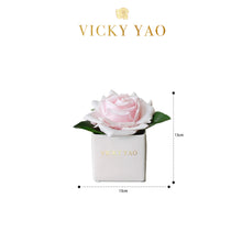 Load image into Gallery viewer, VICKY YAO FRAGRANCE - Best Selling Natural Touch Super Large 12cm Baby Pink Damask Rose &amp; Luxury Fragrance Gift Box 50ml