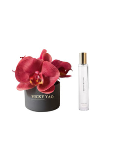 VICKY YAO FRAGRANCE - Cute Natural Touch Red Faux Orchid Art & Luxury Fragrance 50ml