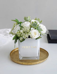 VICKY YAO FRAGRANCE - Exclusive Design Wedding Style Artificial Rose Arrangement & Luxury Fragrance 50ml