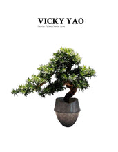 Load image into Gallery viewer, VICKY YAO Faux Bonsai - Exclusive Design Faux Bonsai Art In Ceramic Pot Gift for Him