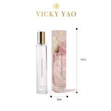 Load image into Gallery viewer, VICKY YAO FRAGRANCE - Natural Touch Baby Pink 12 Alice Roses Golden Ceramic Pot &amp; Luxury Fragrance 50ml