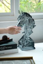 Load image into Gallery viewer, VICKY YAO Table Decor - Luxury Danish Crystal Resin Clean Ice Blue Horse Table Decor