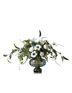 VICKY YAO Faux Floral - Real Touch Exclusive Design Green Vase Floral Arrangement