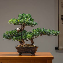 Laden Sie das Bild in den Galerie-Viewer, VICKY YAO Faux Bonsai - Artificial Ficus Bonsai Tree in Realistic 4 feet Ceramic Pot 39x19x29cm