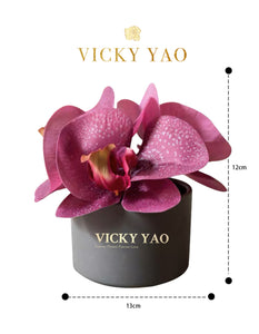 VICKY YAO FRAGRANCE - Cute Natural Touch Fuchsia Faux Orchid Art & Luxury Fragrance 50ml