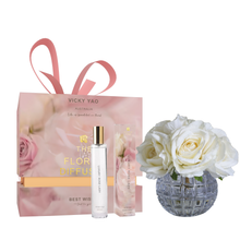 將圖片載入圖庫檢視器 VICKY YAO FRAGRANCE - Cute White Faux Rose Art &amp; Luxury Fragrance 50ml