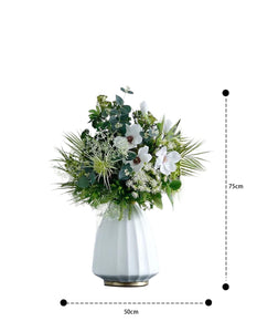Vicky Yao Faux Floral - Exclusive Design High End French Style Luxury Faux Floral Art With White Ceramic Vase
