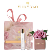 將圖片載入圖庫檢視器 VICKY YAO FRAGRANCE - Best Selling Natural Touch Super Large 12cm Fuchsia Damask Rose &amp; Luxury Fragrance Gift Box 50ml